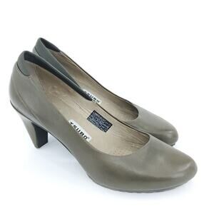 TSUBO Women's Leather Dufay Tank Olive Green Heels Pump 6.5